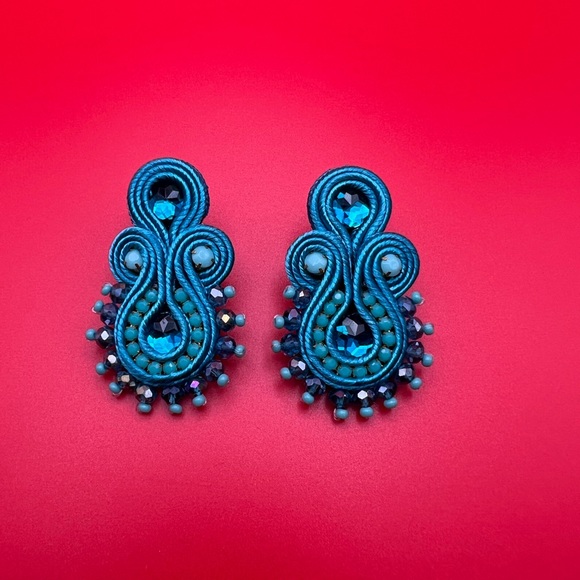 Elegant Art Deco-Inspired Soutache Earrings for Woman - Trendy Dangle Earrings - Picture 3 of 9